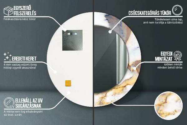 Tiskano ogledalo Beli marmor