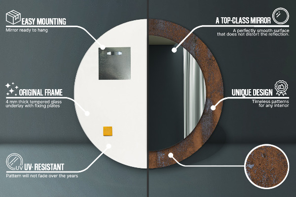 Tiskano ogledalo Kovinsko rustikalno