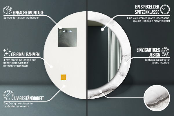 Tiskano ogledalo Beli marmor