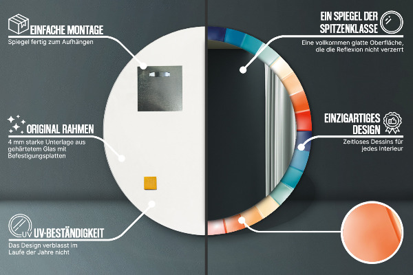Ogledalo s potiskanim okvirjem Radialni koncentrični pasovi