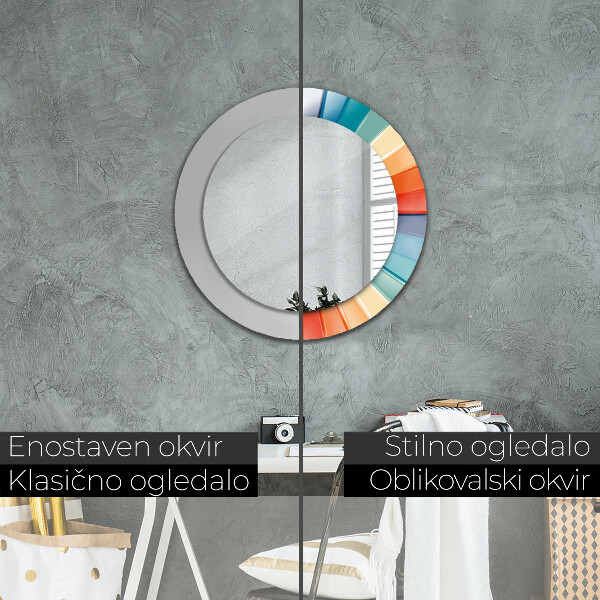 Ogledalo s potiskanim okvirjem Radialni koncentrični pasovi