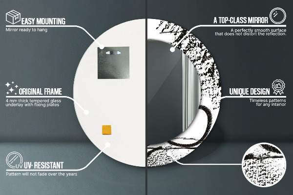 Ogledalo s potiskanim okvirjem Vzorec grafitov