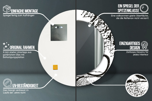 Ogledalo s potiskanim okvirjem Vzorec grafitov