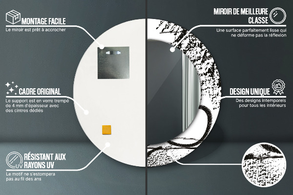 Ogledalo s potiskanim okvirjem Vzorec grafitov