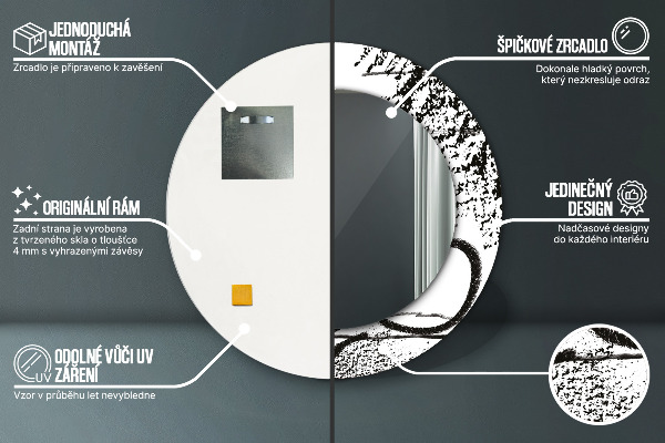 Ogledalo s potiskanim okvirjem Vzorec grafitov