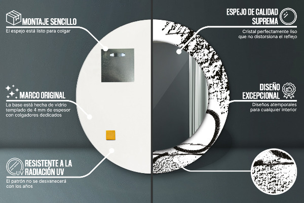 Ogledalo s potiskanim okvirjem Vzorec grafitov