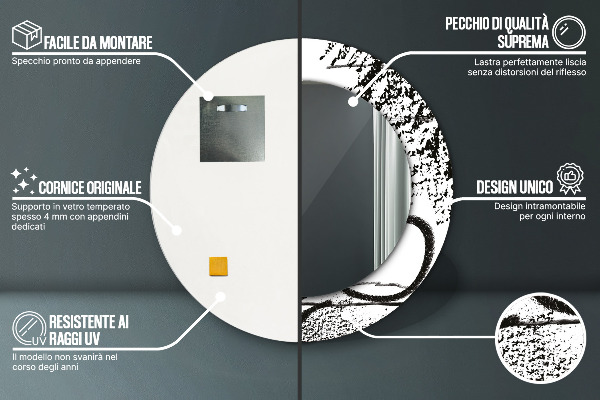 Ogledalo s potiskanim okvirjem Vzorec grafitov