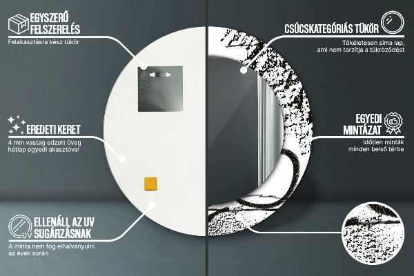 Ogledalo s potiskanim okvirjem Vzorec grafitov