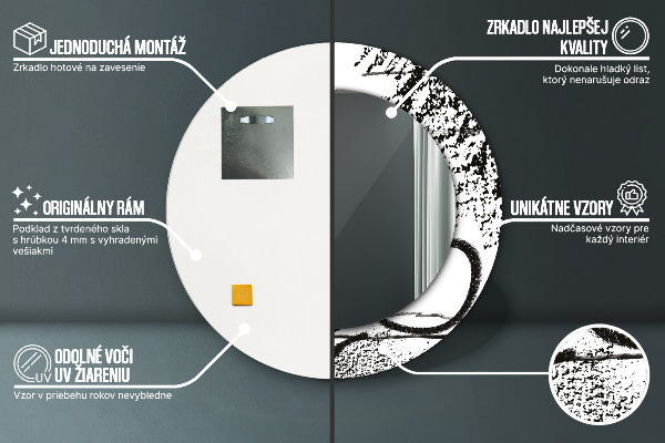 Ogledalo s potiskanim okvirjem Vzorec grafitov