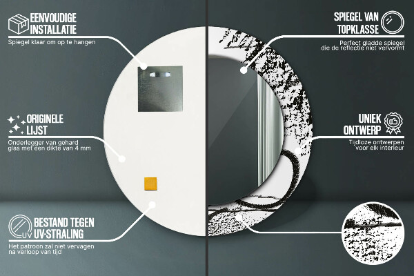 Ogledalo s potiskanim okvirjem Vzorec grafitov