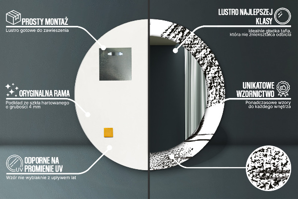 Ogledalo s potiskanim okvirjem Vzorec grafitov