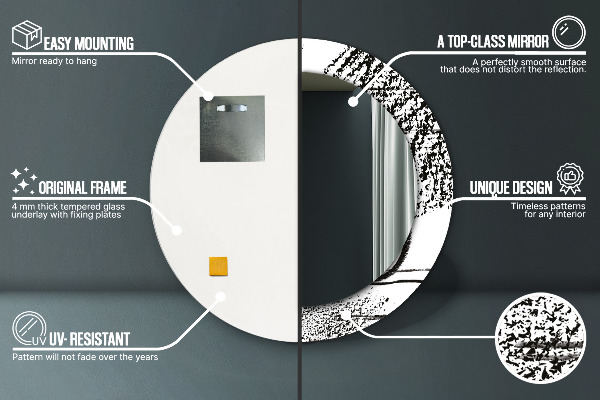 Ogledalo s potiskanim okvirjem Vzorec grafitov