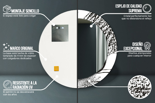 Ogledalo s potiskanim okvirjem Vzorec grafitov