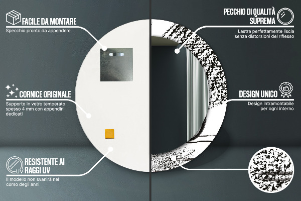 Ogledalo s potiskanim okvirjem Vzorec grafitov