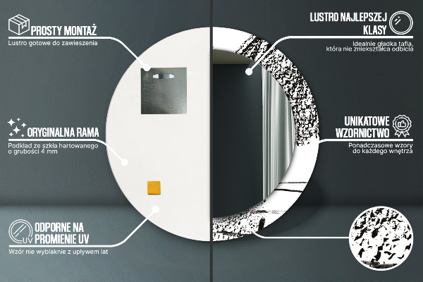 Ogledalo s potiskanim okvirjem Vzorec grafitov