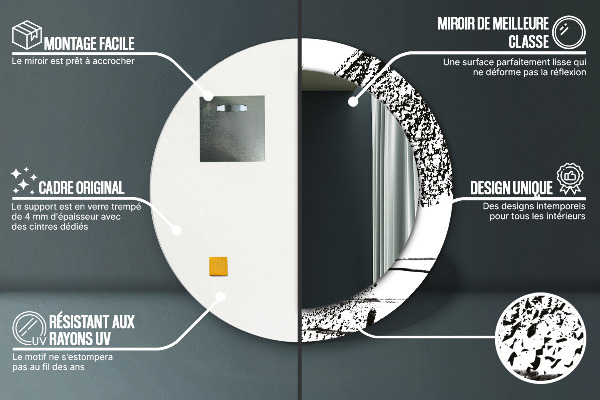 Ogledalo s potiskanim okvirjem Vzorec grafitov