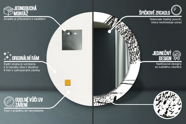 Ogledalo s potiskanim okvirjem Vzorec grafitov