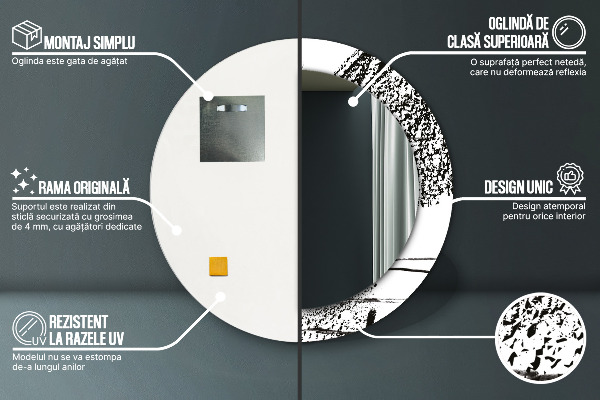 Ogledalo s potiskanim okvirjem Vzorec grafitov