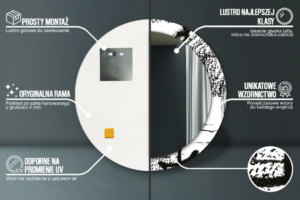 Ogledalo s potiskanim okvirjem Vzorec grafitov