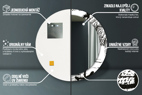 Ogledalo s potiskanim okvirjem Vzorec grafitov