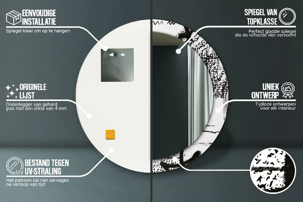 Ogledalo s potiskanim okvirjem Vzorec grafitov