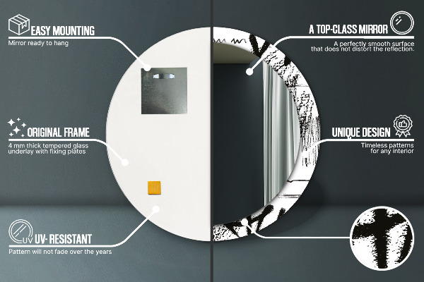 Ogledalo s potiskanim okvirjem Vzorec grafitov