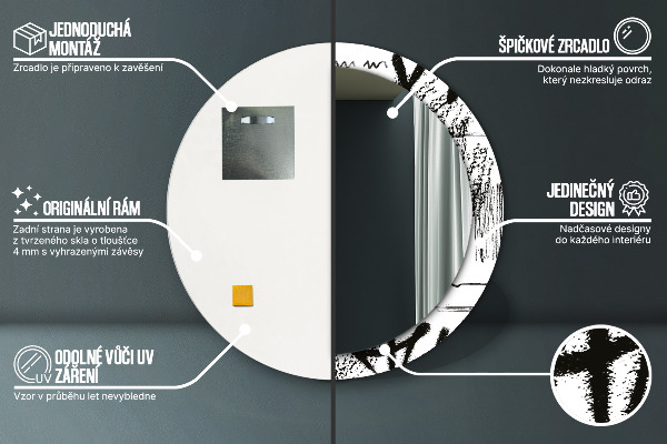 Ogledalo s potiskanim okvirjem Vzorec grafitov