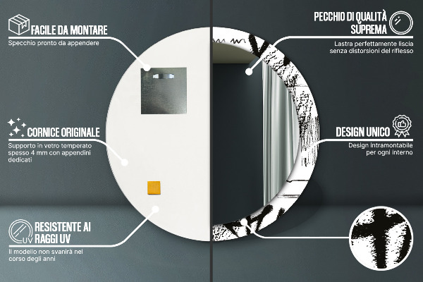 Ogledalo s potiskanim okvirjem Vzorec grafitov