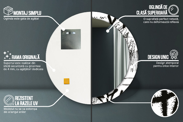 Ogledalo s potiskanim okvirjem Vzorec grafitov