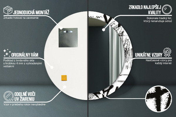 Ogledalo s potiskanim okvirjem Vzorec grafitov