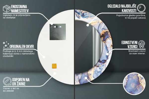 Okrasno ogledalo Abstraktna tekoča umetnost