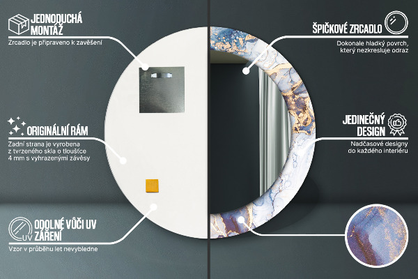 Okrasno ogledalo Abstraktna tekoča umetnost