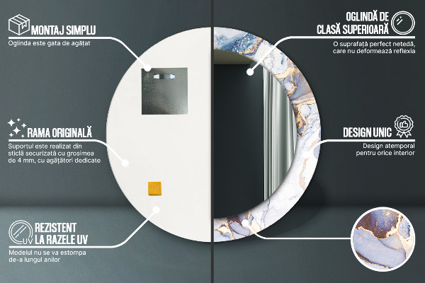 Okrasno ogledalo Abstraktna tekoča umetnost