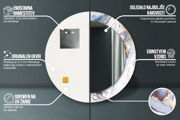 Okrasno ogledalo Abstraktna tekoča umetnost