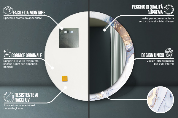 Okrasno ogledalo Abstraktna tekoča umetnost