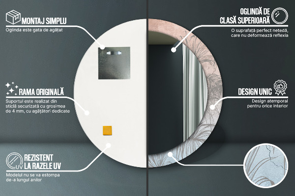 Dekorativno ogledalo Tropske rože