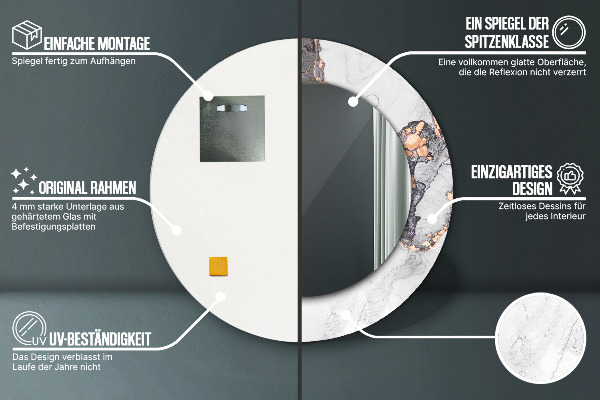 Ogledalo s potiskanim okvirjem Abstraktna tekočina