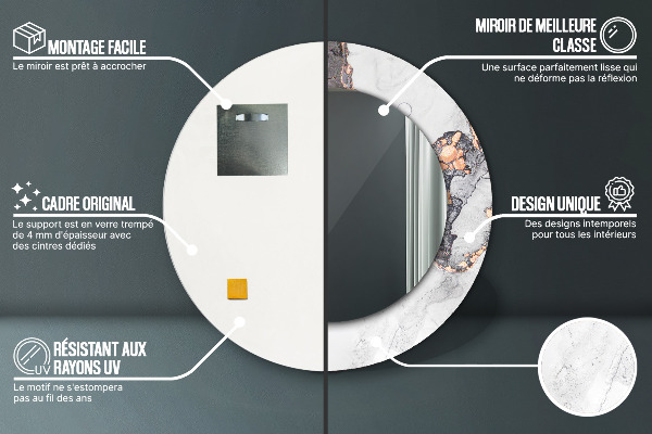 Ogledalo s potiskanim okvirjem Abstraktna tekočina