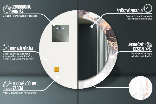 Ogledalo s potiskanim okvirjem Abstraktna tekočina