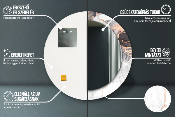 Ogledalo s potiskanim okvirjem Abstraktna tekočina