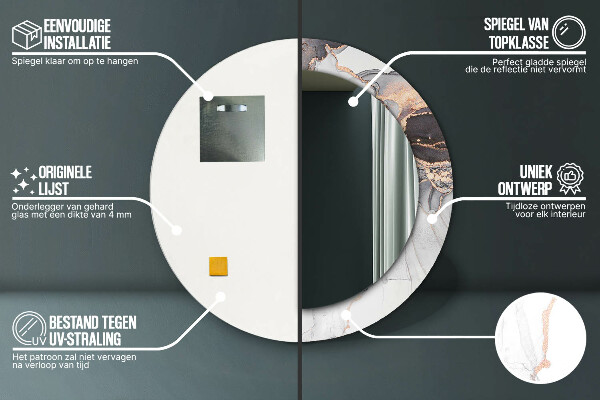 Ogledalo s potiskanim okvirjem Abstraktna tekočina