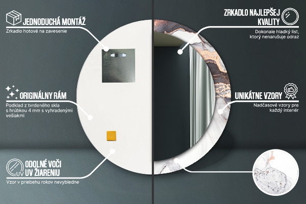 Ogledalo s potiskanim okvirjem Abstraktna tekočina