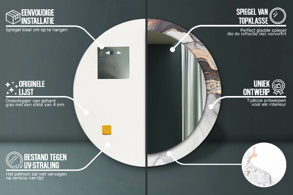 Ogledalo s potiskanim okvirjem Abstraktna tekočina