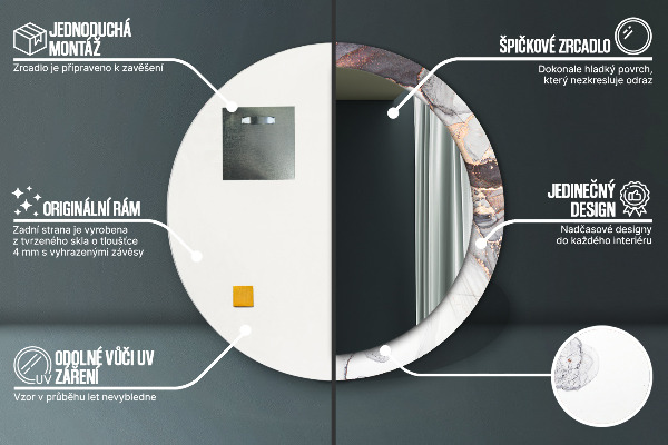 Ogledalo s potiskanim okvirjem Abstraktna tekočina