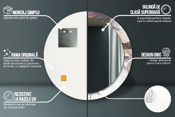 Ogledalo s potiskanim okvirjem Abstraktna tekočina