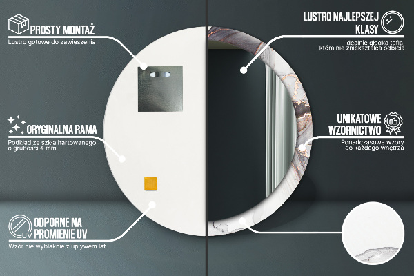 Ogledalo s potiskanim okvirjem Abstraktna tekočina