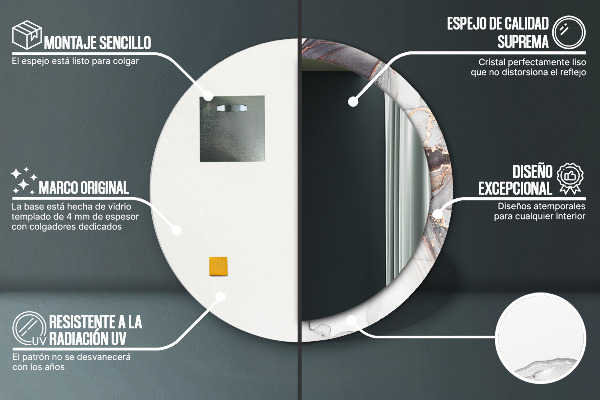 Ogledalo s potiskanim okvirjem Abstraktna tekočina