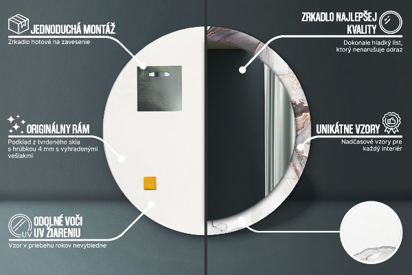 Ogledalo s potiskanim okvirjem Abstraktna tekočina