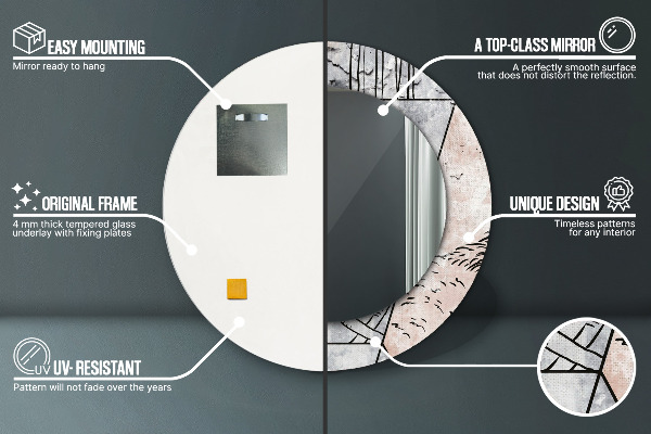 Dekorativno ogledalo Živalska abstrakcija