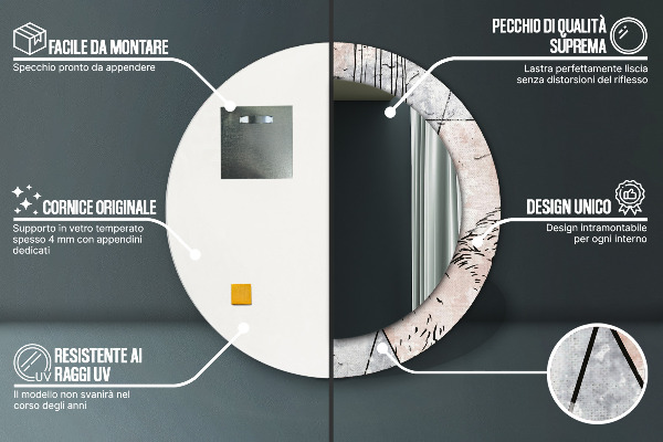 Dekorativno ogledalo Živalska abstrakcija